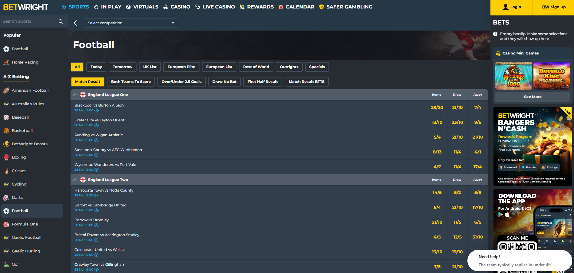 BetWright screenshot